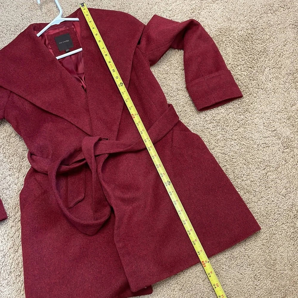 The Limited wool blend red front tie jacket